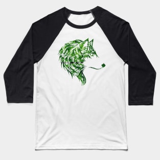 Green Wolf Design Baseball T-Shirt